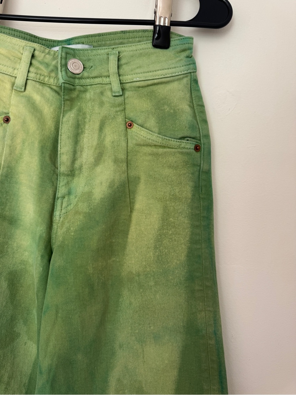 Zara Light Green Tie-Dye Marine Jeans
